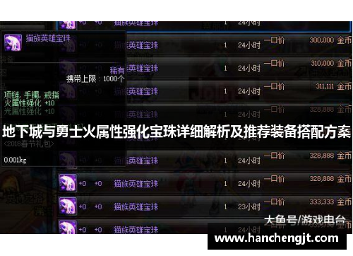 地下城与勇士火属性强化宝珠详细解析及推荐装备搭配方案